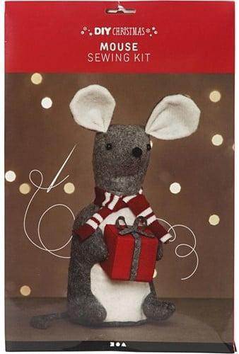 DIYkit Pakket Hobbyset Kerstmuis van vilt 30 cm zelf maken, Hobby en Vrije tijd, Knutselen, Nieuw
