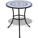 vidaXL Table de bistro Bleu et blanc 60 cm Mosaïque, Verzenden