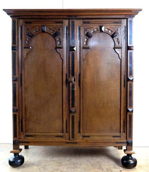 Kabinet - Toogkast - Eik, Enoby / Ebonised hout, Antiek en Kunst, Antiek | Overige Antiek