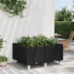 vidaXL Plantenbak met wielen 100x80x54 cm polypropeen zwart, Tuin en Terras, Verzenden, Nieuw