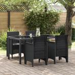 vidaXL Ligbedden met kussens 4 stuks antraciet poly rattan, Tuin en Terras, Tuinstoelen, Verzenden, Nieuw