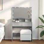 vidaXL Kaptafel met LED 80x41x134,5 cm betongrijs, Verzenden, Nieuw