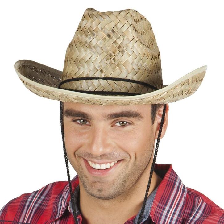 Cowboyhoed Stro, Hobby en Vrije tijd, Feestartikelen, Nieuw, Verzenden