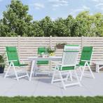 vidaXL Stoelkussens 4 st hoge rug oxford stof groen, Verzenden, Nieuw