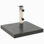 vidaXL Socle de parasol Granite 28,5 kg CarrÃ© Noir, Verzenden, Neuf