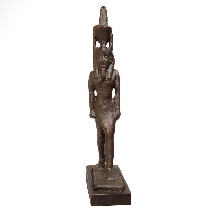 Oud-Egyptisch Brons Grote figuur van Nefertum, Antiquités & Art, Antiquités | Autres Antiquités