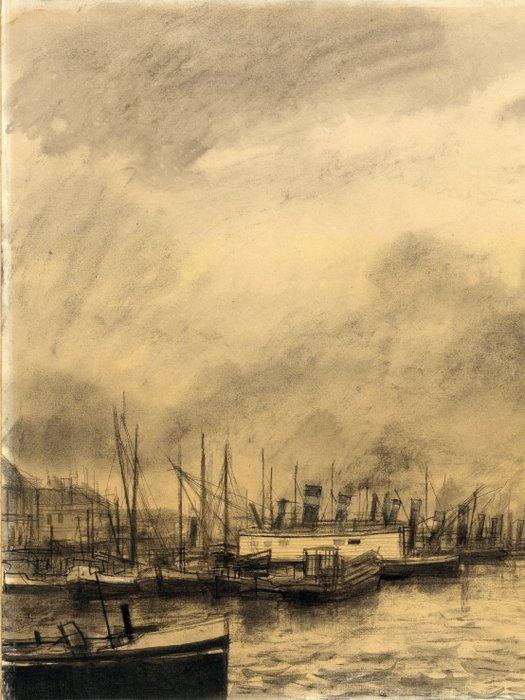 Michel Ciry (1919-2018) - Rotterdam Zalmhaven, Antiek en Kunst, Antiek | Overige Antiek