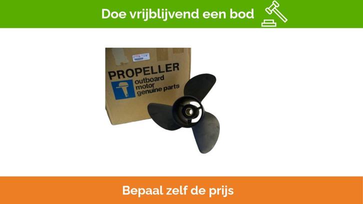 Bieden: Yamaha aluminium 3-blads propeller zwart - 6K1-4597, Watersport en Boten, Bootonderdelen, Ophalen of Verzenden