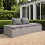 vidaXL Tuinbed 195x60 cm poly rattan grijs, Verzenden, Nieuw