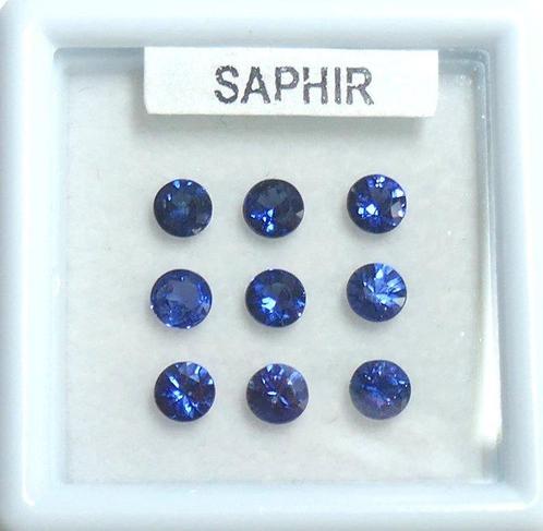 9 pcs  Saphir bleu marine - pas de prix de réserve - 1.62 ct, Handtassen en Accessoires, Edelstenen