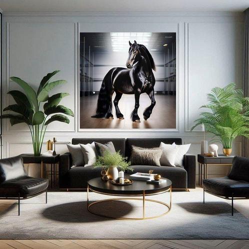 HEIDI THEIS - THE BLACK HORSE - X, Antiek en Kunst, Kunst | Schilderijen | Modern