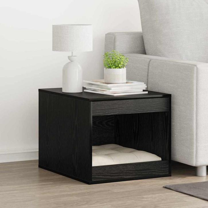 vidaXL Kattenbakomheining Zwart Eiken 47 x 59 x 42 cm, Dieren en Toebehoren, Katten-accessoires, Nieuw, Verzenden