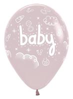 Ballonnen Baby Pastel Dusk Rose 30cm 25st, Verzenden