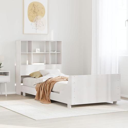 vidaXL Bedframe zonder matras massief grenenhout wit 90x190, Huis en Inrichting, Slaapkamer | Bedden, Nieuw, Verzenden