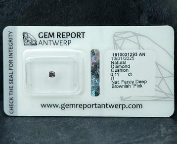 1 pcs Diamant (Natuurlijk gekleurd) - 0.11 ct - Fancy deep