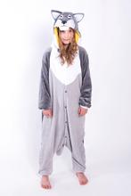 Onesie Grijze Wolf Pakje 116-122 Wolvenpak Kostuum Grijs Hus, Kinderen en Baby's, Carnavalskleding en Verkleedspullen, Ophalen of Verzenden