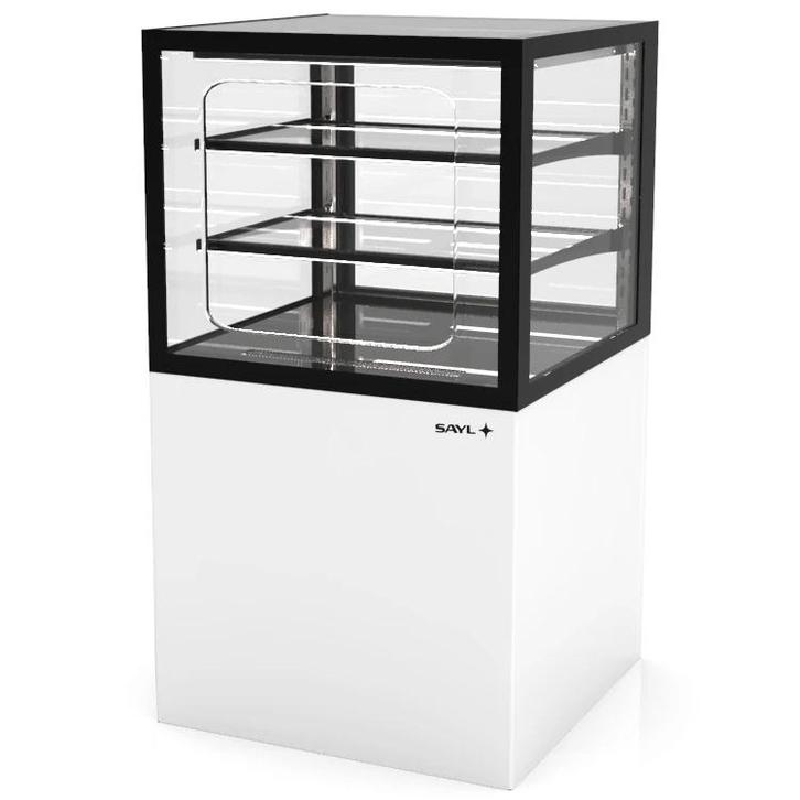 Neutrale Vitrine | INTEGRA | Wit/Zwart | 3 Niveaus |, Zakelijke goederen, Horeca | Keukenapparatuur, Nieuw in verpakking, Verzenden