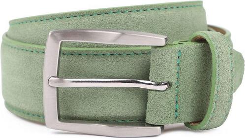 Suitable Riem Suède Leer Groen maat 95 Heren, Kleding | Heren, Riemen en Ceintuurs, Riem of Ceintuur, Nieuw, Echt leder, Verzenden