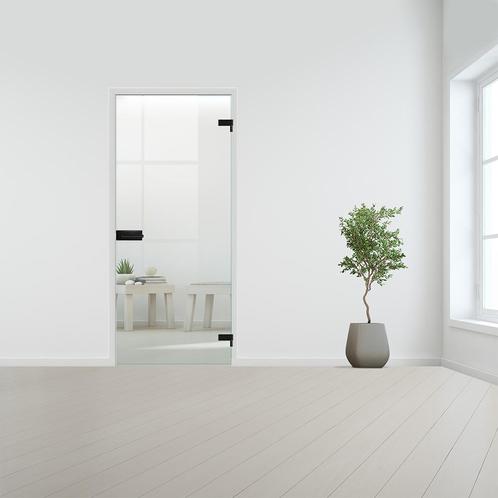 Glazen binnendeur voor opdek kozijn zwart beslag-Rechtsdraai, Bricolage & Construction, Fenêtres & Moustiquaires, Envoi