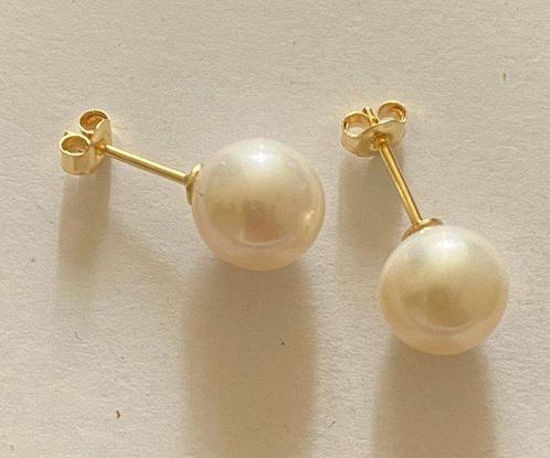 Zonder Minimumprijs - Oorstekers - 18 karaat Geel goud Parel, Handtassen en Accessoires, Antieke sieraden