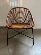 Stoel - wicker, bamboo, iron - mid-century rieten stoel