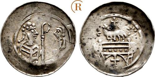 Pfennig, sog Lammdenar um 1250 / 1300 Strassburg Bischoef..., Postzegels en Munten, Munten | Europa | Niet-Euromunten, België