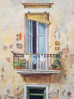 Giuseppe Luongo (1948) - Balcone di Napoli, Antiek en Kunst, Kunst | Schilderijen | Klassiek