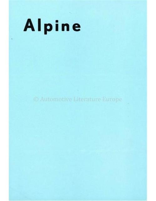 1966 ALPINE A110 BROCHURE FRANS, Livres, Autos | Brochures & Magazines