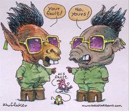 Pentekening Amerika - jouw schuld (lijst optie, Tekeningen), Antiek en Kunst, Kunst | Tekeningen en Fotografie, Verzenden