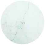 vidaXL Tafelblad Ø50x0,8 cm gehard glas met marmeren design, Huis en Inrichting, Tafelonderdelen, Verzenden, Nieuw