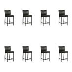 Set van 8 Leren barkrukken Revolt laag - Granada Graphite, Ophalen of Verzenden