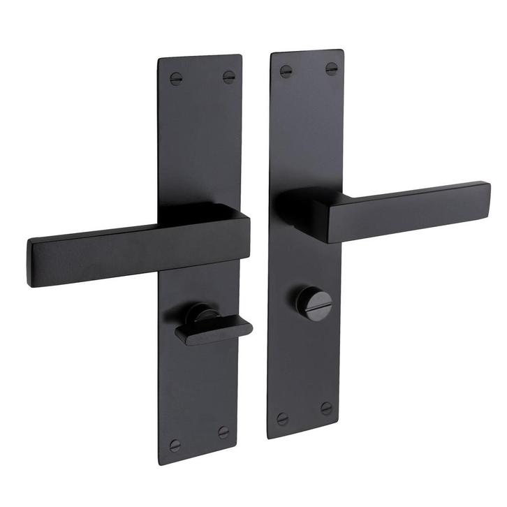 Deurklink Nova zwart met schild en WC-slot - deurbeslag v..., Bricolage & Construction, Serrurerie de bâtiment & Dispositif de fermeture