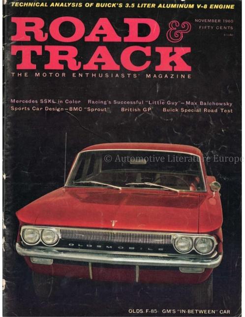 1960 ROAD AND TRACK MAGAZINE NOVEMBER ENGELS, Livres, Autos | Brochures & Magazines