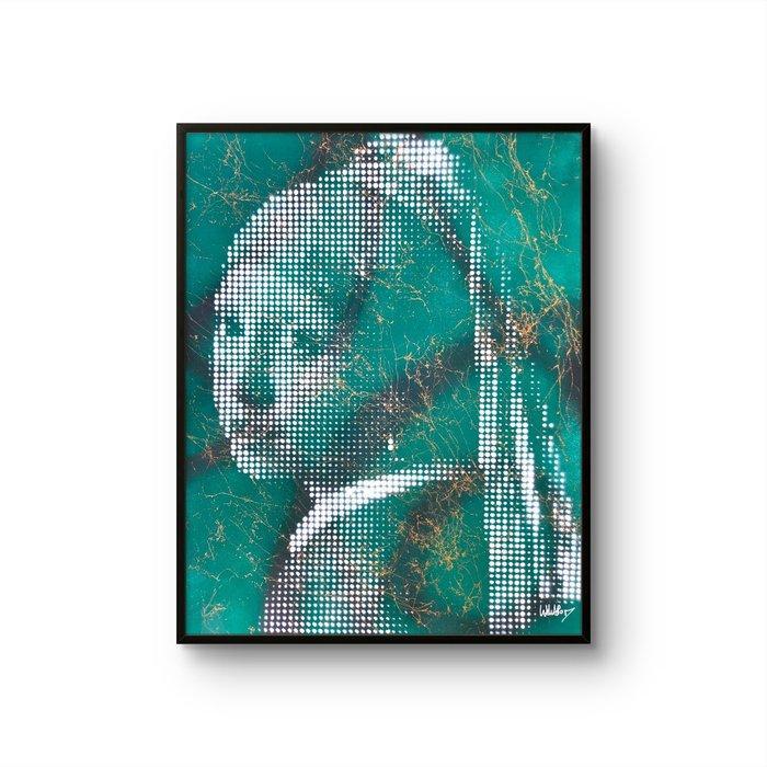Wawapod (1991) - Jeune Fille à la perle Vert et Or, Antiek en Kunst, Kunst | Schilderijen | Modern