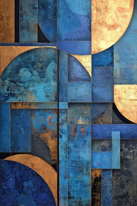 Lea Ottavi - Azure Gilded Concord XXL, Antiek en Kunst, Kunst | Schilderijen | Modern