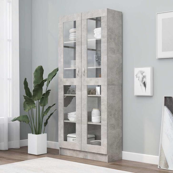 vidaXL Vitrinekast 82,5x30,5x185,5 cm bewerkt hout, Huis en Inrichting, Kasten | Boekenkasten, Nieuw, Verzenden