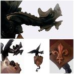 sculptuur, Drago reggi stemma - XIX secolo - 105 cm - Hout, Antiek en Kunst