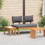 vidaXL 2-delige Tuinbank Set in Massief Teakhout, Tuin en Terras, Verzenden, Nieuw
