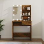 vidaXL Kaptafel met LED-verlichting 74,5x40x141 cm gerookt, Huis en Inrichting, Verzenden, Nieuw