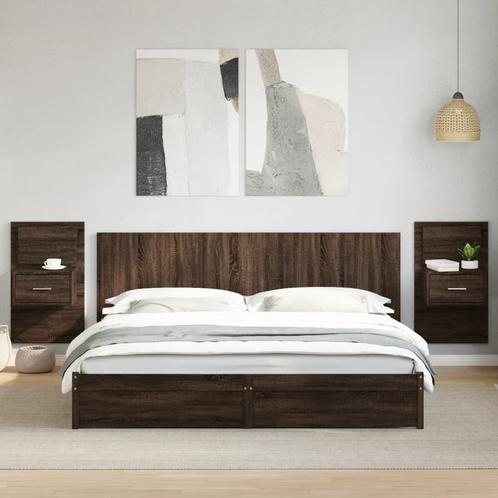 vidaXL TÃªte de lit avec armoires chÃªne marron 200 cm, Maison & Meubles, Chambre à coucher | Lits, Neuf, Envoi