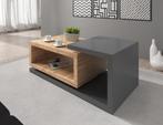 Salontafel Bello - Eiken - Antraciet - 120 cm, Huis en Inrichting, Tafels | Salontafels, Verzenden, Nieuw, 50 tot 100 cm, Minder dan 50 cm