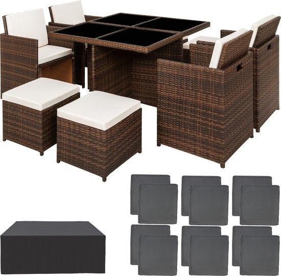 2dekans | tectake - Wicker tuinset zitgroep Manhatten -, Tuin en Terras, Tuinsets en Loungesets, Ophalen of Verzenden