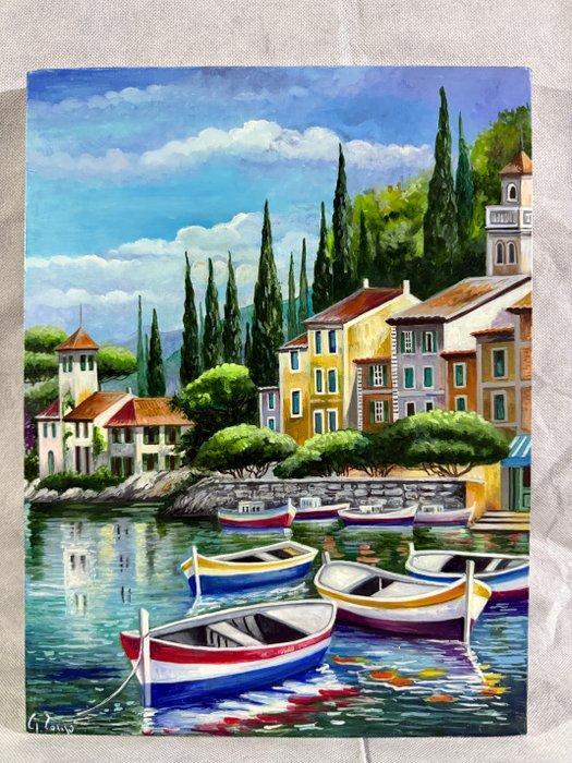 Giuseppe Longo (XX-XXI) - Lago di Como, Antiek en Kunst, Kunst | Schilderijen | Klassiek