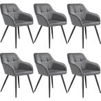 tectake Eetkamerstoel Marilyn, fluweeloptiek, gestikt patroo, Verzenden