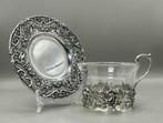 Tasse - Argent 800, Argent 835 - Support de verre en argent, Antiek en Kunst