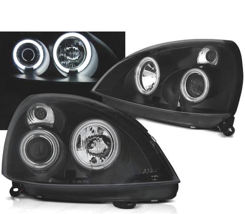 Phares Pour Renault Clio II 01-05 Angel Eyes Led Noir, Auto-onderdelen, Verlichting, Verzenden