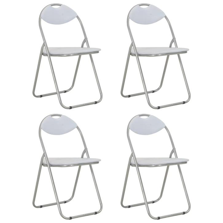 vidaXL Eetkamerstoelen inklapbaar 4 st kunstleer wit, Huis en Inrichting, Stoelen, Nieuw, Verzenden