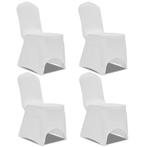 vidaXL Stoelhoes stretch 4 stuks wit, Tuin en Terras, Verzenden, Nieuw