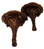Wanddecoratie - gouden blad - Paar muurconsoles, Antiek en Kunst