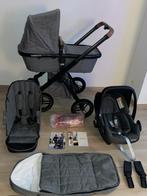 Dubatti One Black/Grey Melange Kinderwagen 3-in-1, Overige merken, Ophalen of Verzenden, Zo goed als nieuw, Verstelbare duwstang